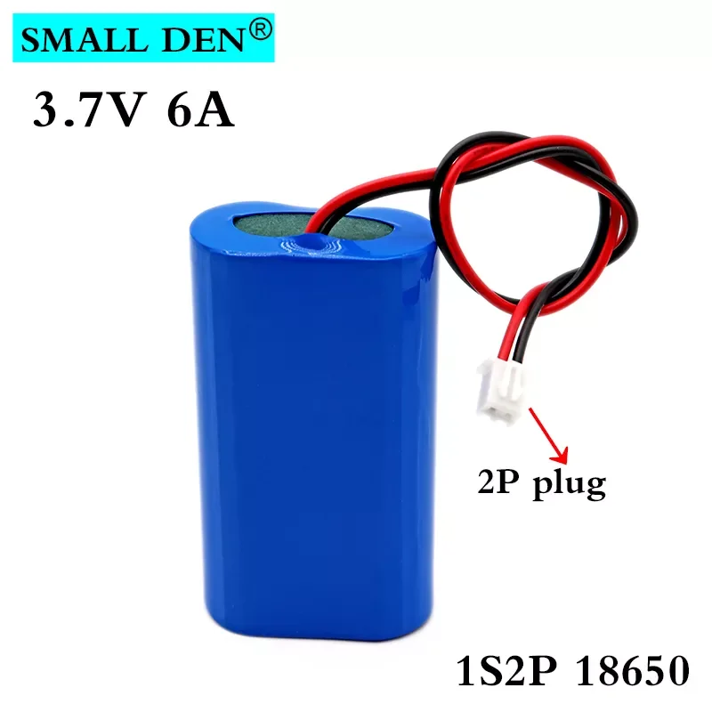 

2023New 3.7V 6A 18650 lithium battery 1S2P 6000mAh Rechargeable battery pack megaphone speaker protection board + XH-2P Plug
