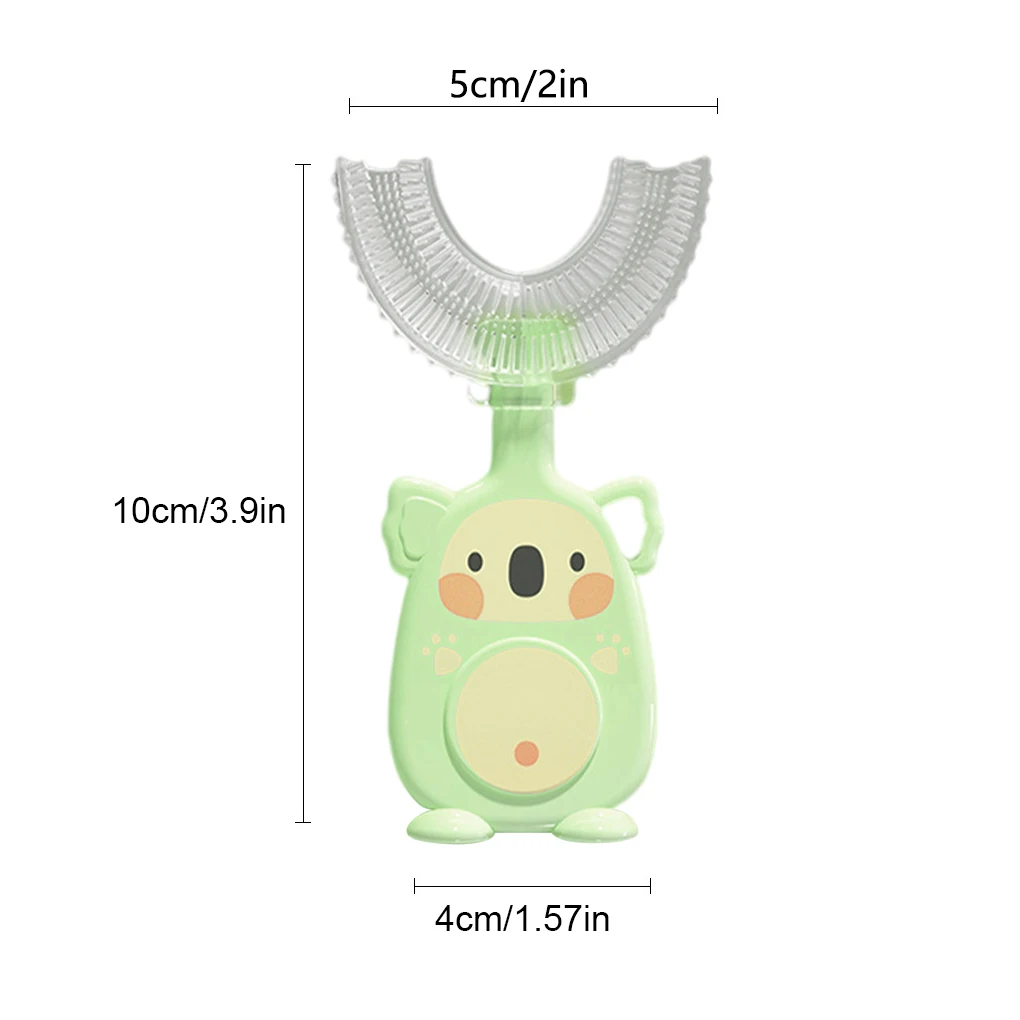 

Silicone U-Shaped Toothbrush 360-Degree Mouth Baby Teether Handle Tooth Mouth Brush Chewable Gadgets Small, Blue