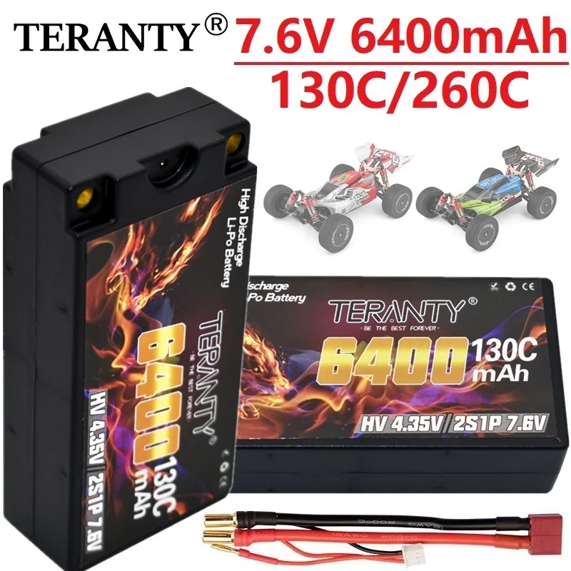 

Литий-полимерный аккумулятор TERANTY Short Lipo 2S 7,6 В 6400 мАч макс. 260C RC HV 130C с 5 мм пулей для 1/10 радиоуправляемых автомобилей, гоночных лодок, танков