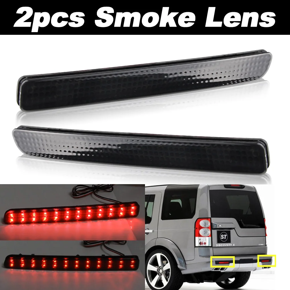 

2 шт. автомобильный светодиодный отражатель заднего бампера красный/дымчатый объектив предупреждающая полоса OEM # XFF 500020 XFF 500030 Для Land Rover Discovery 3 LR3 2004-2009 гг.