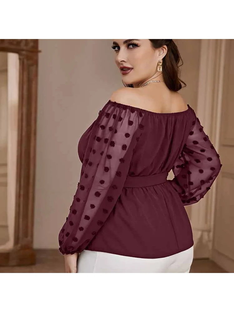 Middle East sexy large size retro solid color one-shoulder temperament commuter art jacket splicing plus size