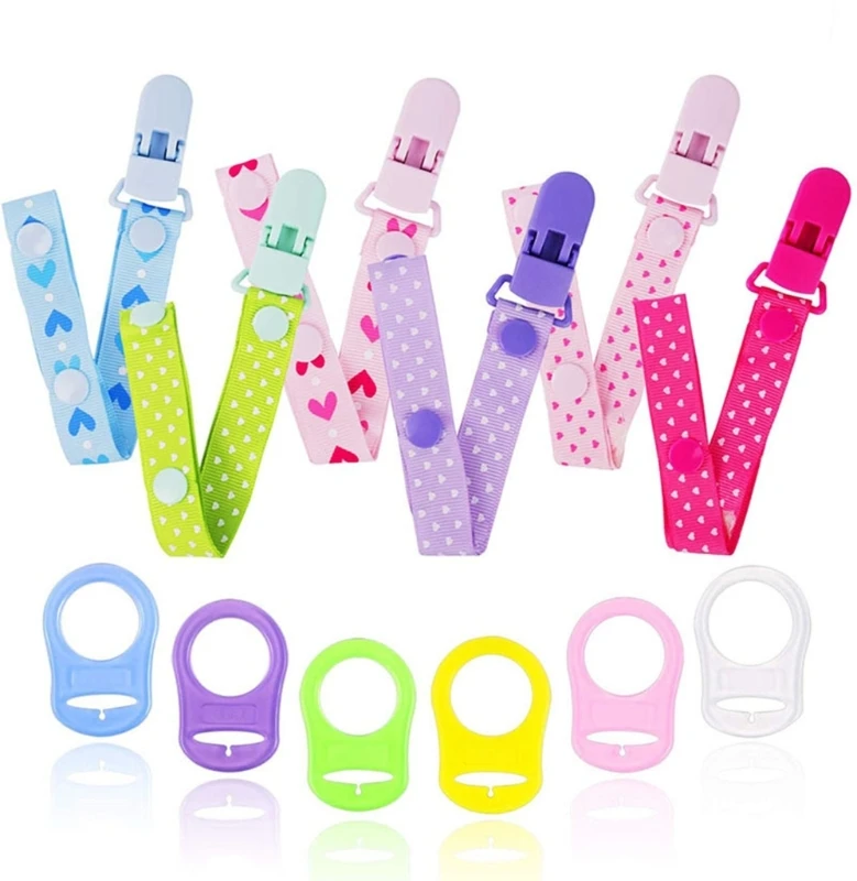 

Baby Pacifier Clip Chain , Boys and Girls Pacifier Fixing Strap with Silicone Gaskets for Comfort Pacifiers Soothies QX2D