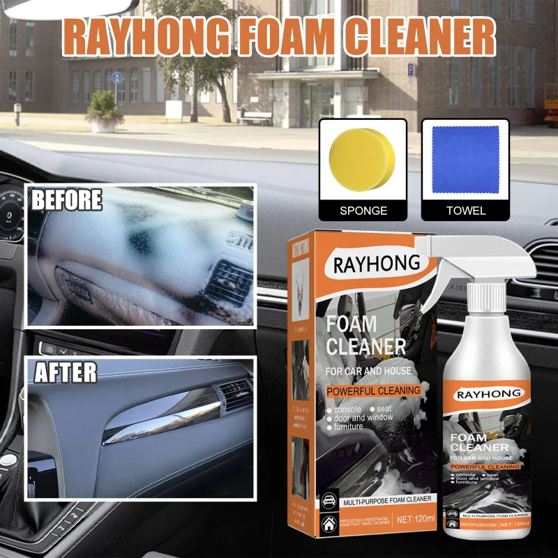 

Geruiou Car Cleaning Products Foam Cleaner Spray Multi-purpose Anti-aging Cleaner Tools Car Interior Home Cleaning Foam for Car