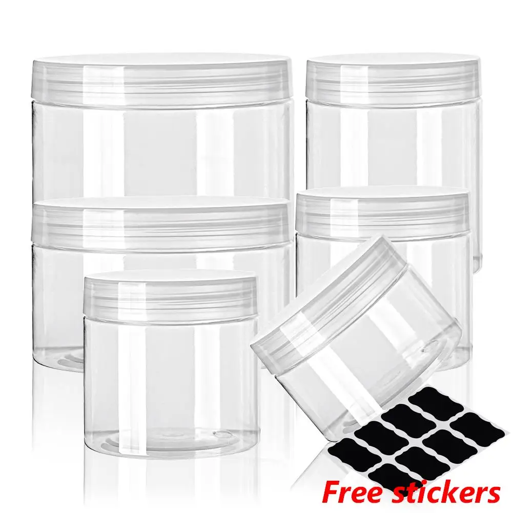 

50Pcs Empty Plastic Jars Cosmetic Herbs 30/50/60/80/100/120/150ml Crafts Storage Face Clear Can Tin Cream Food Container Bottles