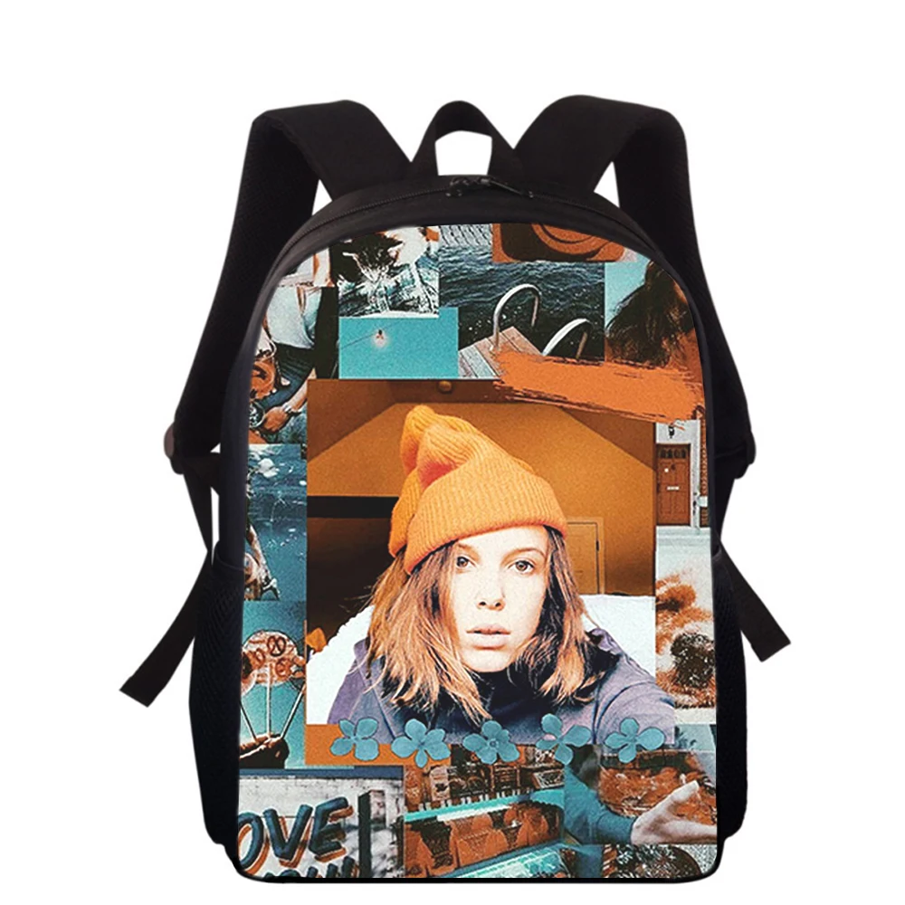 Millie Bobby Brown 15” 3D Print Kids Backpack Primary School Bags for Boys Girls Back Pack Students School Book Bags