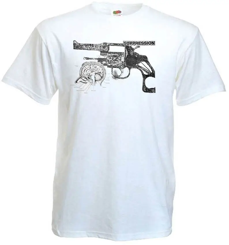 Супрессионная футболка v10 hardcore в стиле панк белого цвета все размеры
