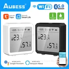 Датчик температуры и влажности Aubess Tuya Smart Life с Wi-Fi, комнатный гигрометр, термометр с дисплеем, Alexa Google Home