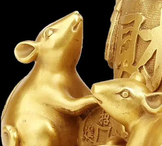 Латунный Крыса Орнамент Офис Пять Крысов Зодиакальная Гостиная Настольные