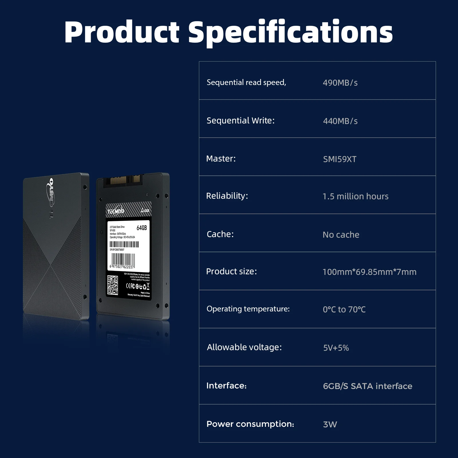 Внутренний SSD-накопитель TECMIYO SATA