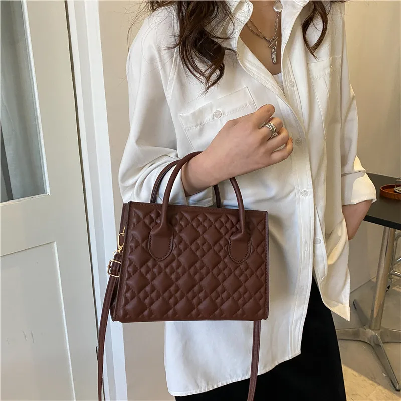 

Retro Handbag Women's Bag Ins Simple Women's Bag New All-match Handbag Fashion Shoulder Casual Messenger Bag Pu Women's Bag