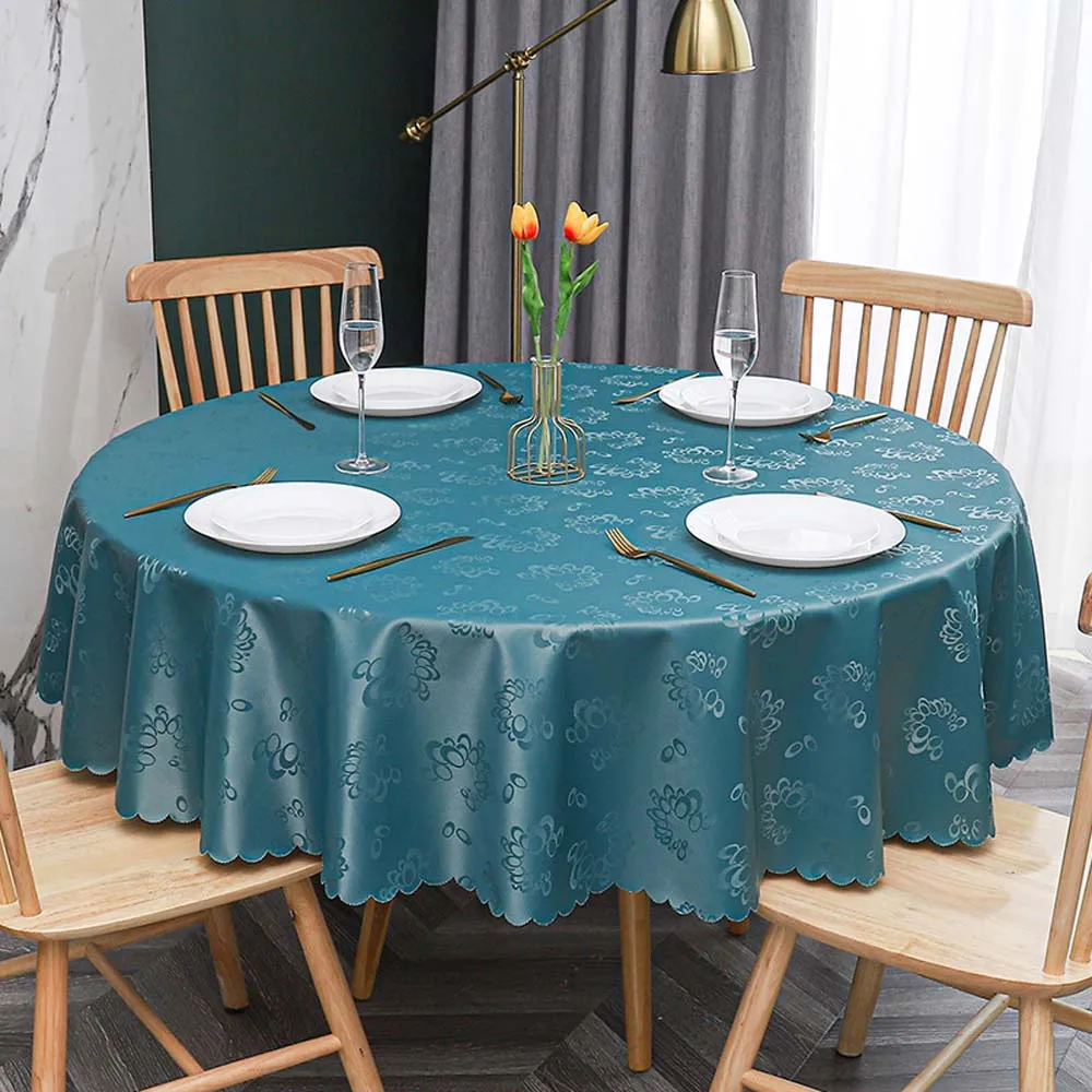 

PU Round Tablecloth with Lace, Waterproof, Stain Resistant, and Oil Resistant, Used for Weddings, Printing, and Dining Tables