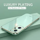 Роскошный Глянцевый квадратный чехол для Realme GT Neo 2 GT2 Pro Neo2 2T GT