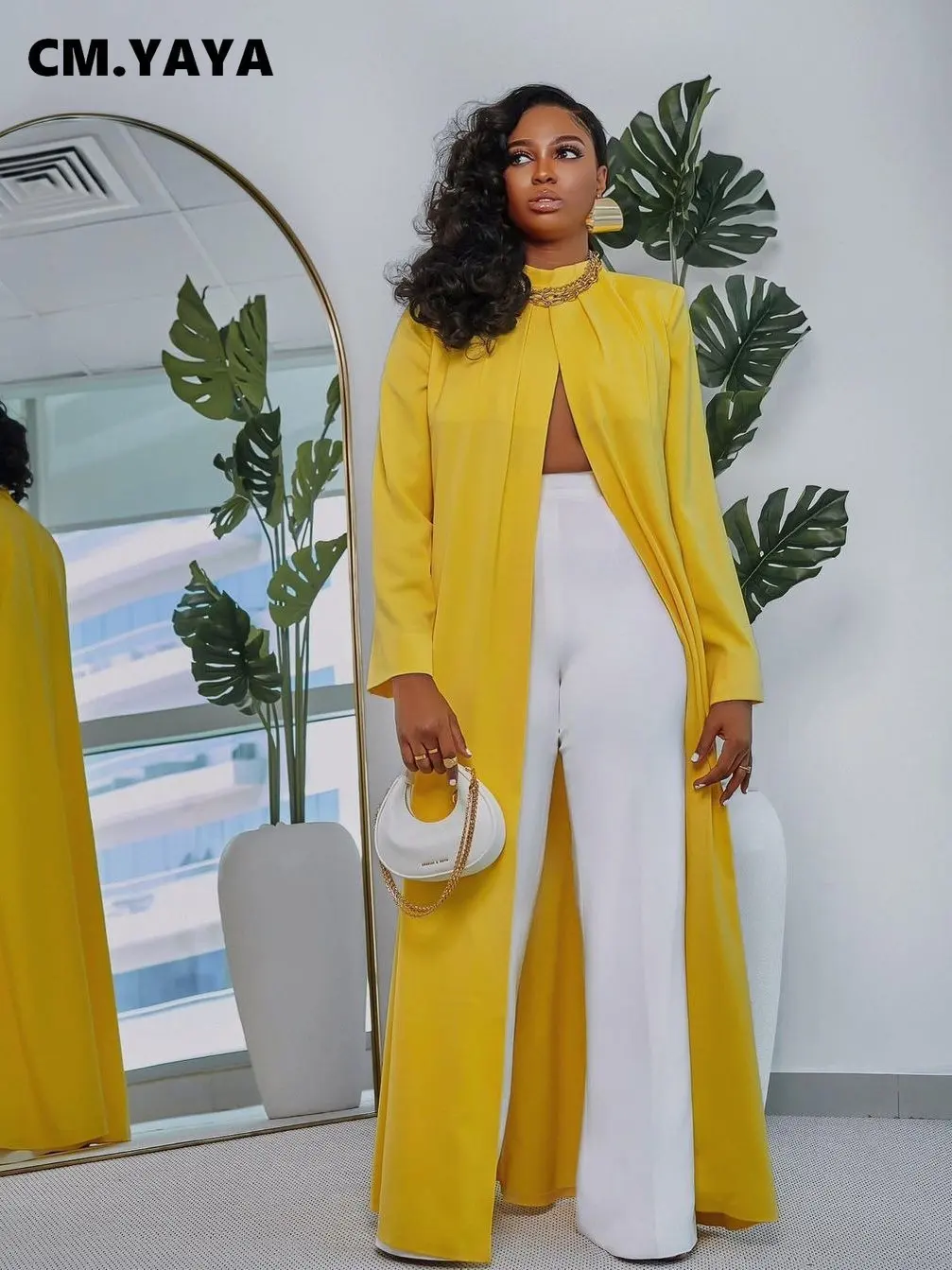 

Женская Длинная блузка с высоким разрезом, длинным рукавом