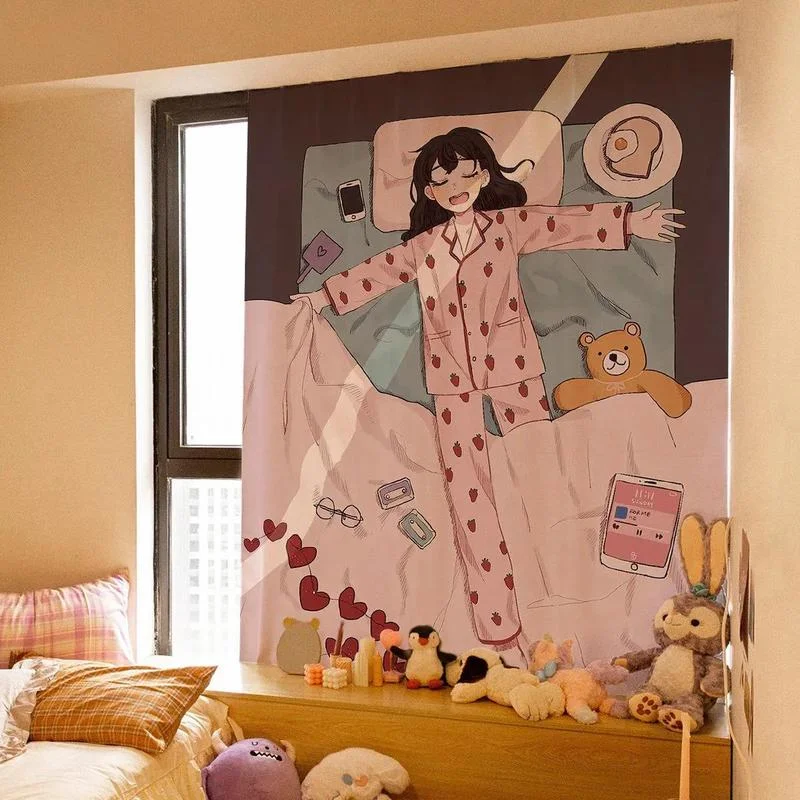 Симпатичные занавески на липучке для гостиной общежития Простые короткие шторы