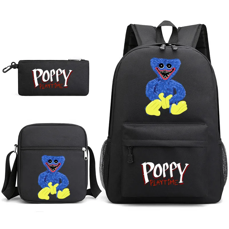 

3Pcs/set Game Poppy Playtime Huggy Wuggy Backpack for Boys Girls School Backpack Shoulder Bag Teeny Student Pencil Bag Men Women