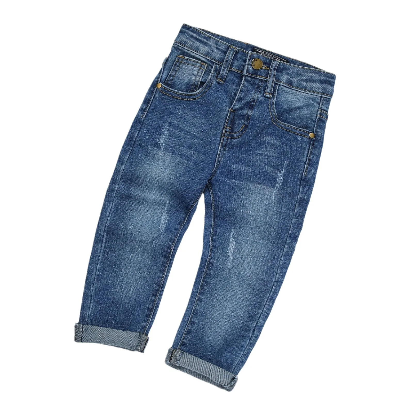 Spring and Autumn New Children's Wear Cowboy Medium Large Simple Versatile Pants Cross border Children