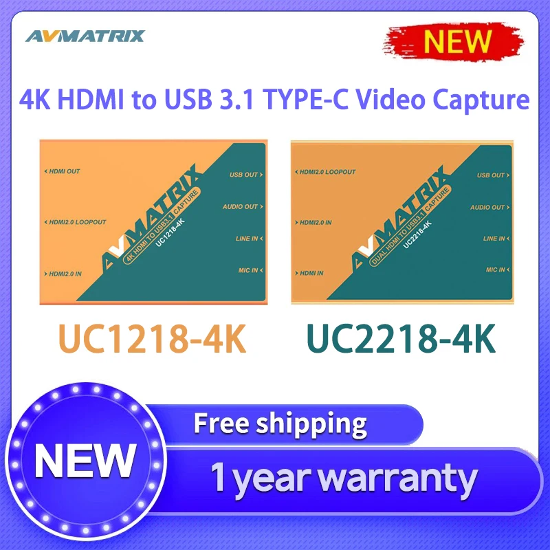 

AVMATRIX UC1218 UC2218 4K HDMI-совместим с USB 3,1 TYPE-C непрессованный видеозахват