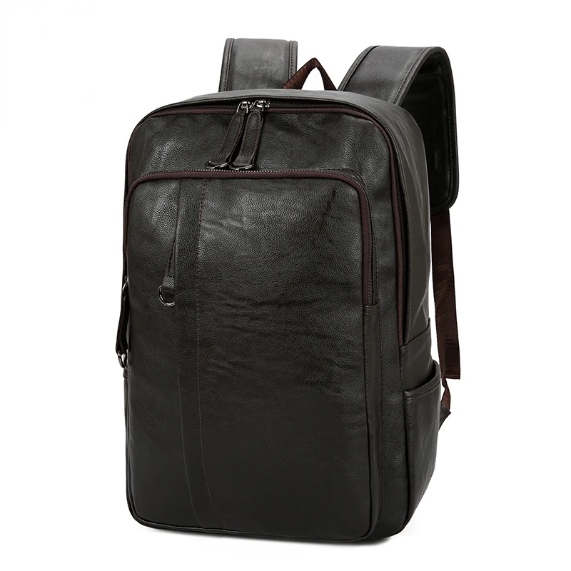 2022 New Genuine Leather Men's Backpack Fashion Large Capacity Shoolbag for Boy Leather Laptop Backpack Bag Travel Bag Bookbag