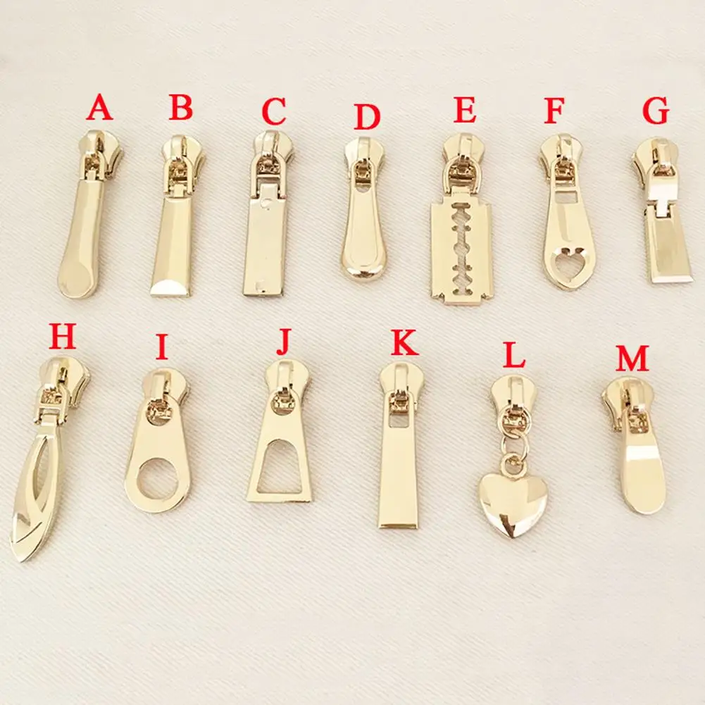 1 Pcs Gold Metal Zipper Nylon Zips Jacket Bag Purse Pockets Repair Zippers Heads Repair Kits DIY Garment Sewing Accessories