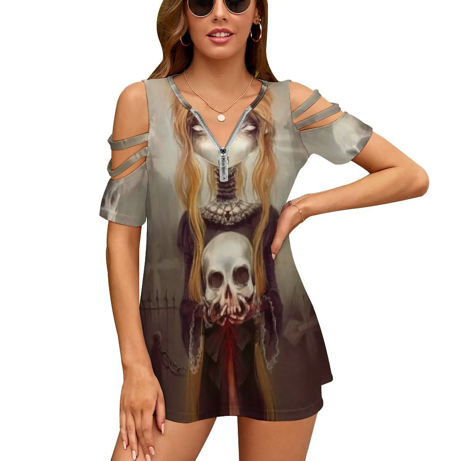 - © Женская футболка Art By Élian Black'Mor весенне-летние футболки с принтом разных