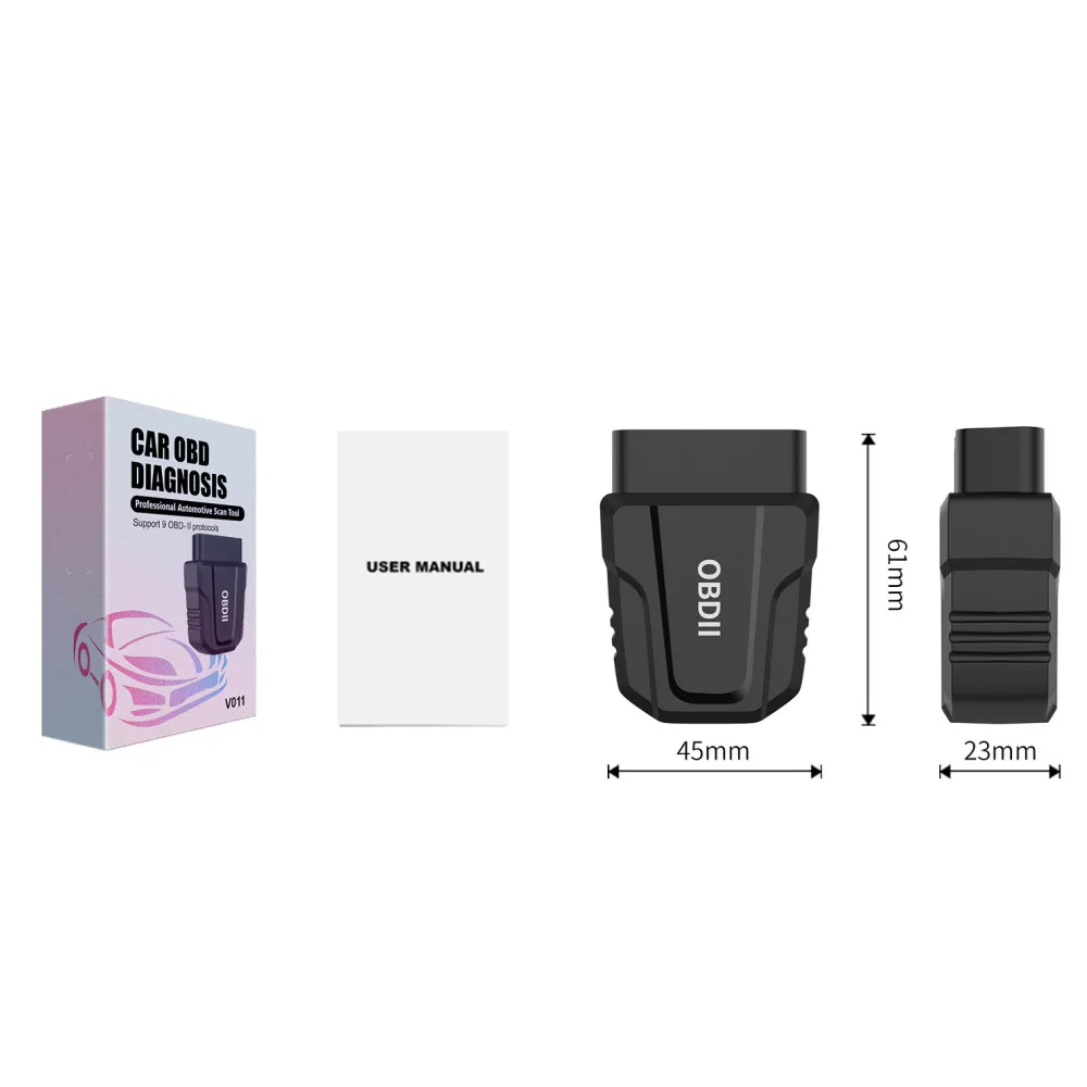 V011 OBDII Новый ELM327 Bluetooth 5.4 Быстрая диагностика 25K80 Чип OBD2 Сканер дефектов