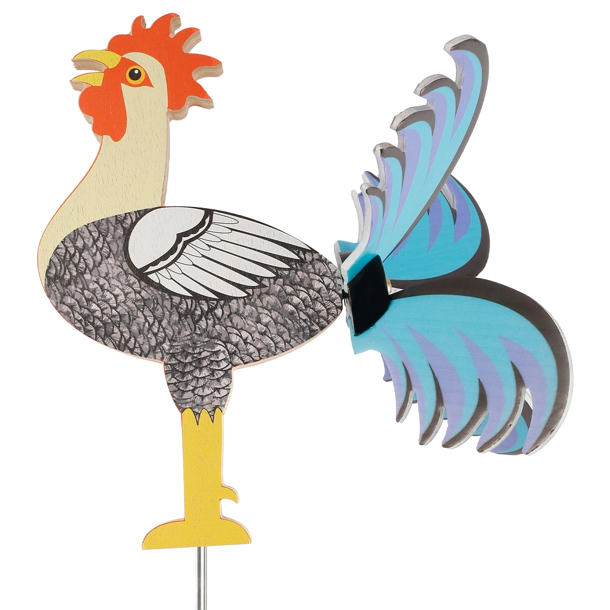 

Rooster Wind Spinner Wooden Rooster Windmill Decor Vivid Rooster Garden Art Stake Decorative Rooster Windmill Sculpture Decor