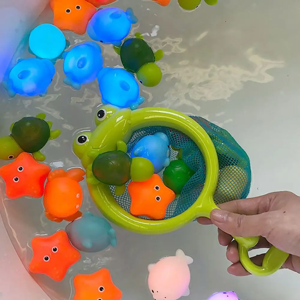 

Baby Wash Play Induction Luminous Animals Funny Gift Soft Rubber Float Bath Vinyl Toy Water Toys Swimming Water Toys