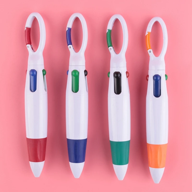 

Shuttle Pens Retractable - Pack Of 24, Four Neon Color Pens In One,With Carabiner Keychain On Top, Great For School