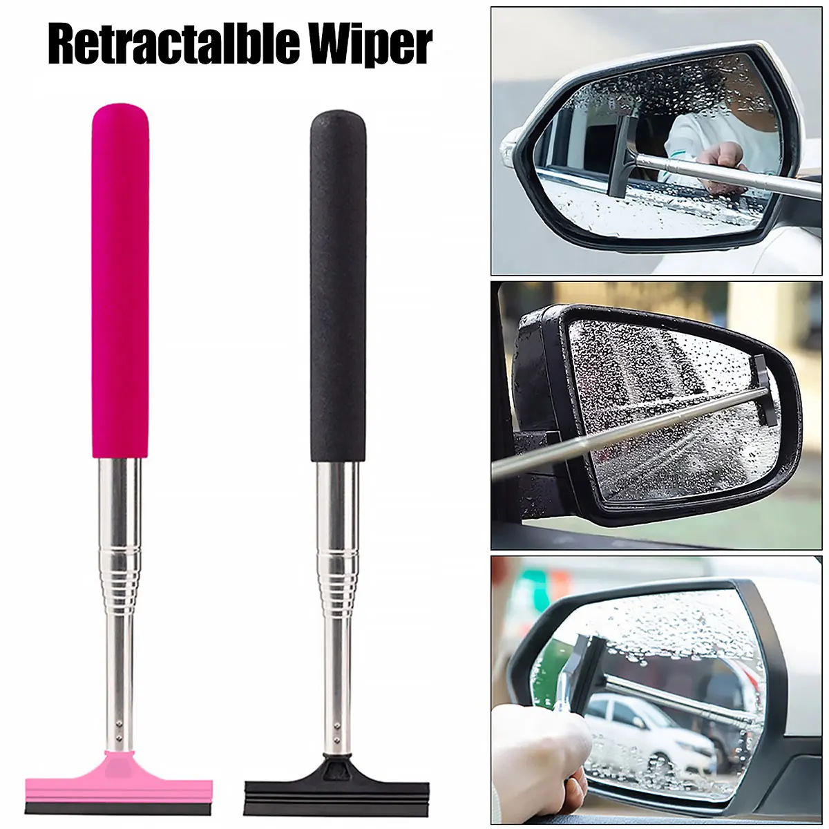 

Retractable Rear View Mirror Wiper Car Glass Cleaning Wiper Flexible Automotive Wash Brush Portable Durable Rainy Cleaning