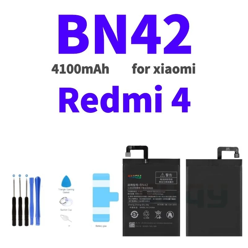 

4100mAh BN42 Phone Battery for xiaomi Redmi 4 Bateria for Redmi 4 Battery Replacement Batterie for xiaomi Redmi 4 Batteria BN-42