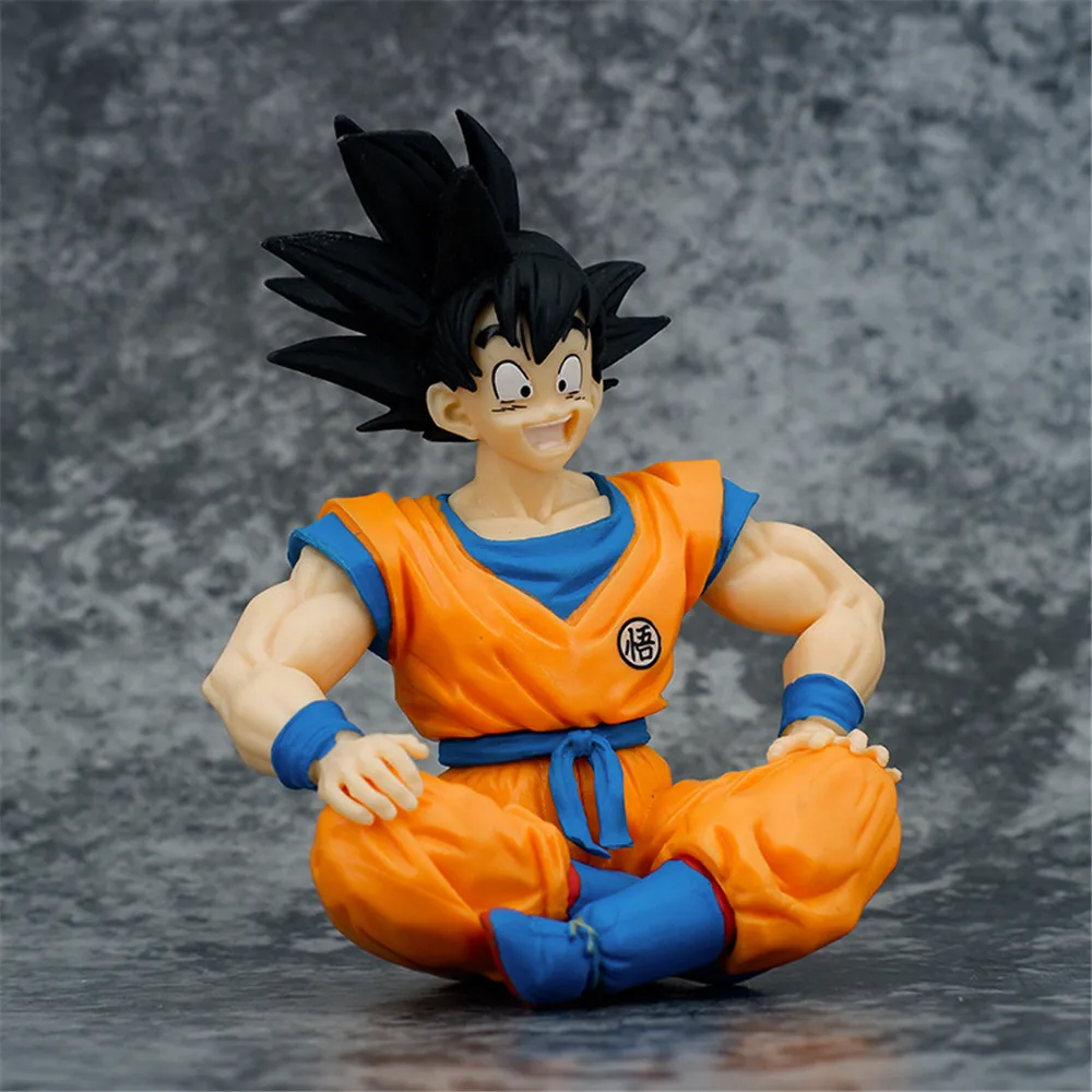 11cm Anime Dragon Ball Z Child Son Goku Sitting Ver. PVC Action Figure Model Statue Cake Car Ornaments Figurine Doll Toys Gifts