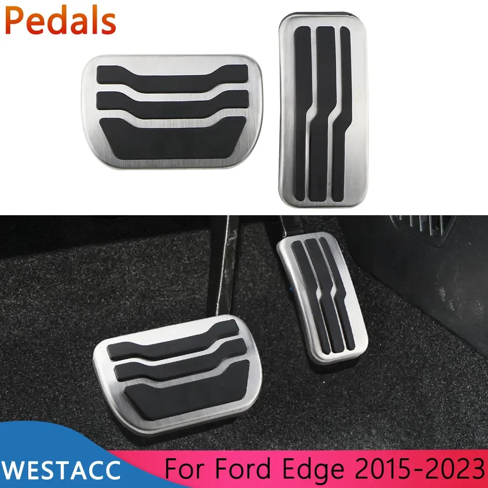 

Автомобильные педали AT для Ford Edge 2015 2016 2017 2018 2019 2020 2021 2022 2023 крышка педали газа и тормоза аксессуары из нержавеющей стали