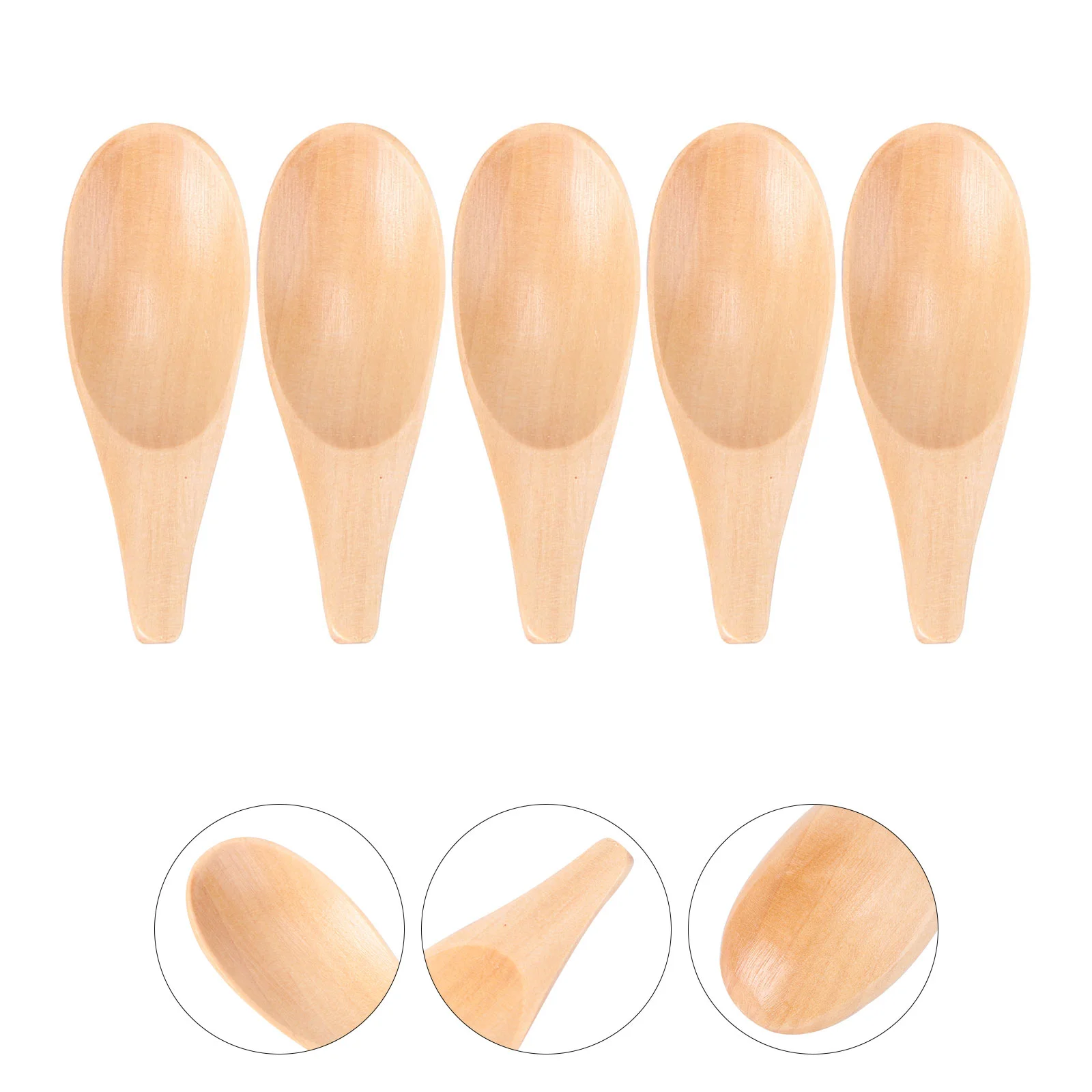 

5 Pcs Tea Scoop Milk Mini Short Handle Wood Teaware Accessories Honey Wooden