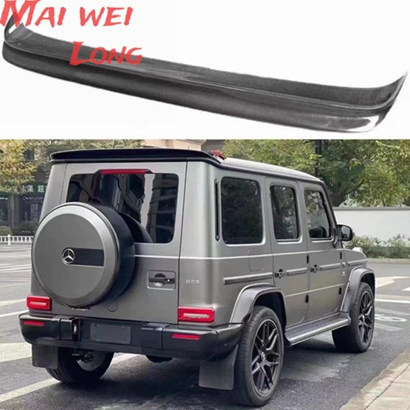 

Для Mercedes-Benz G-Class W463 W464 G63 G350 G500 G550 2007-2023 спойлер на крышу багажника из углеродного волокна, верхняя губа