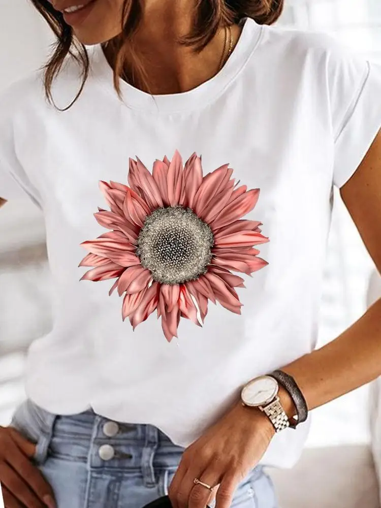 

t shirts Women Floral Flower Beach t-shirts Ladies Fashion Summer Lady Print Tee Graphic T Top Female Tshirts Clothes T-Shirt