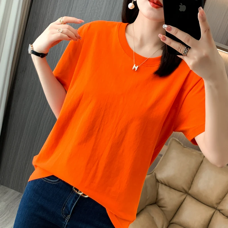 

Летняя женская футболка Котон с коротким рукавом