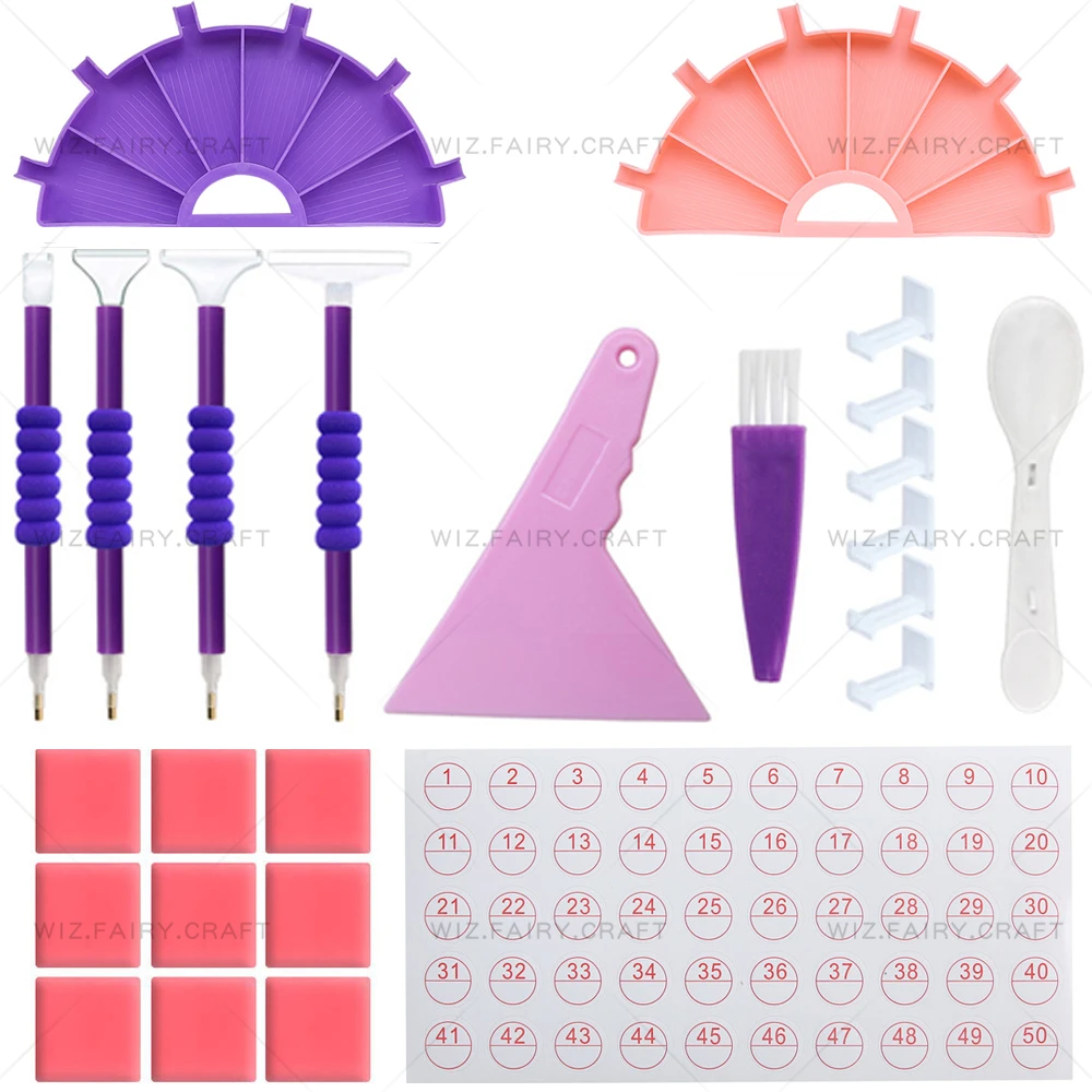 

6 Grid Palette Diamond Painting Tray Kits Large Capacity Drill Plate Diamond Painting Pen Nail Art Beading Plates Cross Stitch