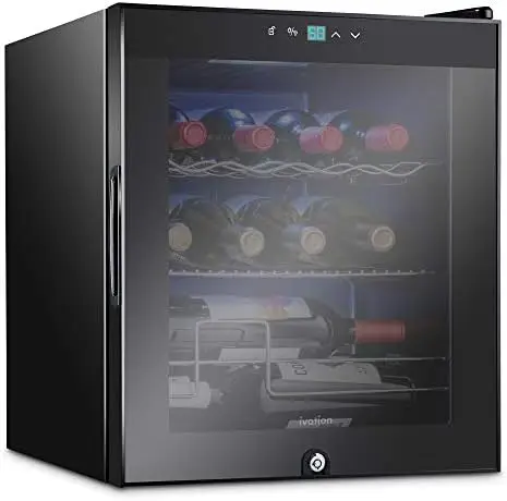 12 Bottle Compressor Wine Cooler Refrigerator w/Lock | Large