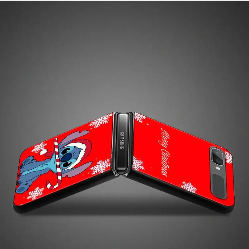 Чехол для телефона Disney Stitch Christmas Хэллоуин Samsung Galaxy Z Flip 4 Flip3 5G Shell Hard Cover Fundas