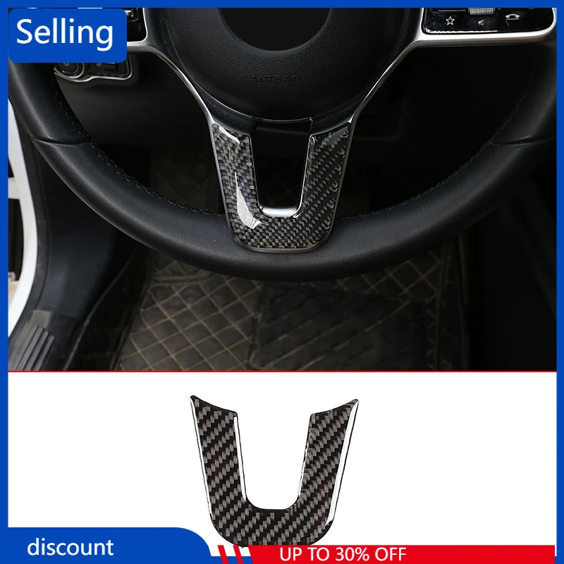 

Car Interior Carbon Fiber Steering Wheel U-Shaped Patch Frame Cover Trim Accessories For Mercedes Benz B GLB Class W247 X247