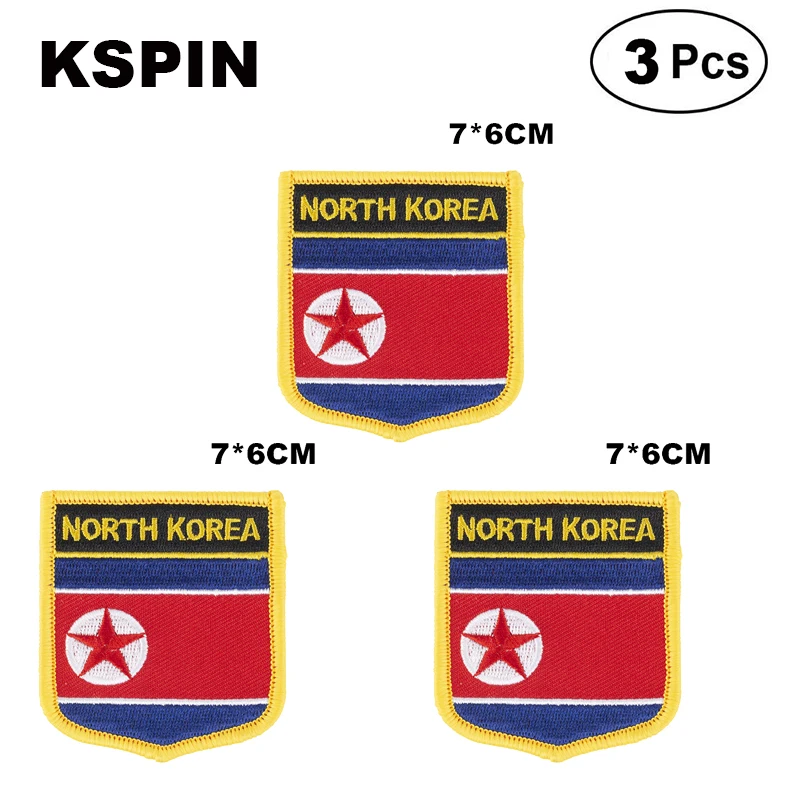 North Korea Shiled Shape flag patches national flag patches for Cothing DIY Decoration