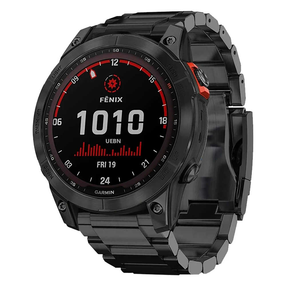 

22mm 26mm QuickFit Stainless Steel Strap For Garmin Epix Gen2 Fenix 7X 6X 5X 7 MARQ Forerunner 955 Descent/TACTIX Watchband