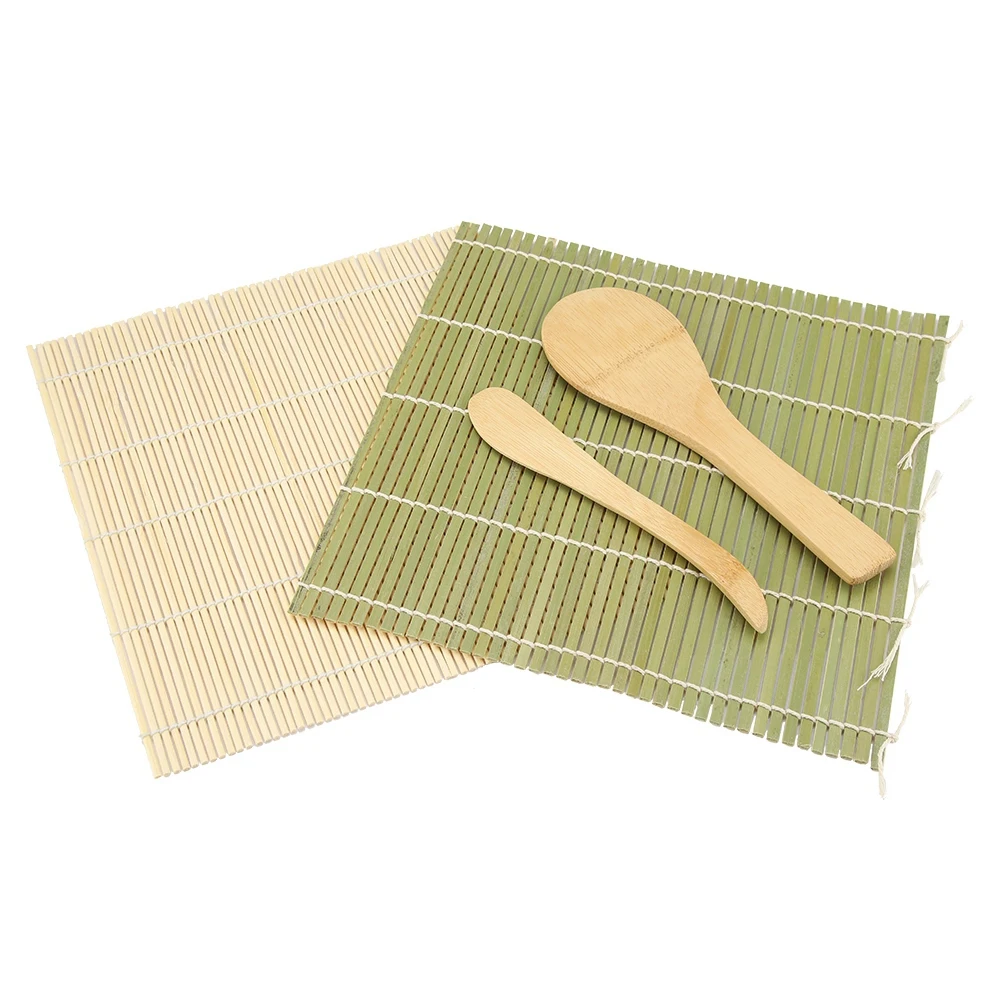 

4Pcs/Set Bamboo Sushi Rolling Mat Roller + Rice Spreader + Rice Paddle Sushi Making Kit