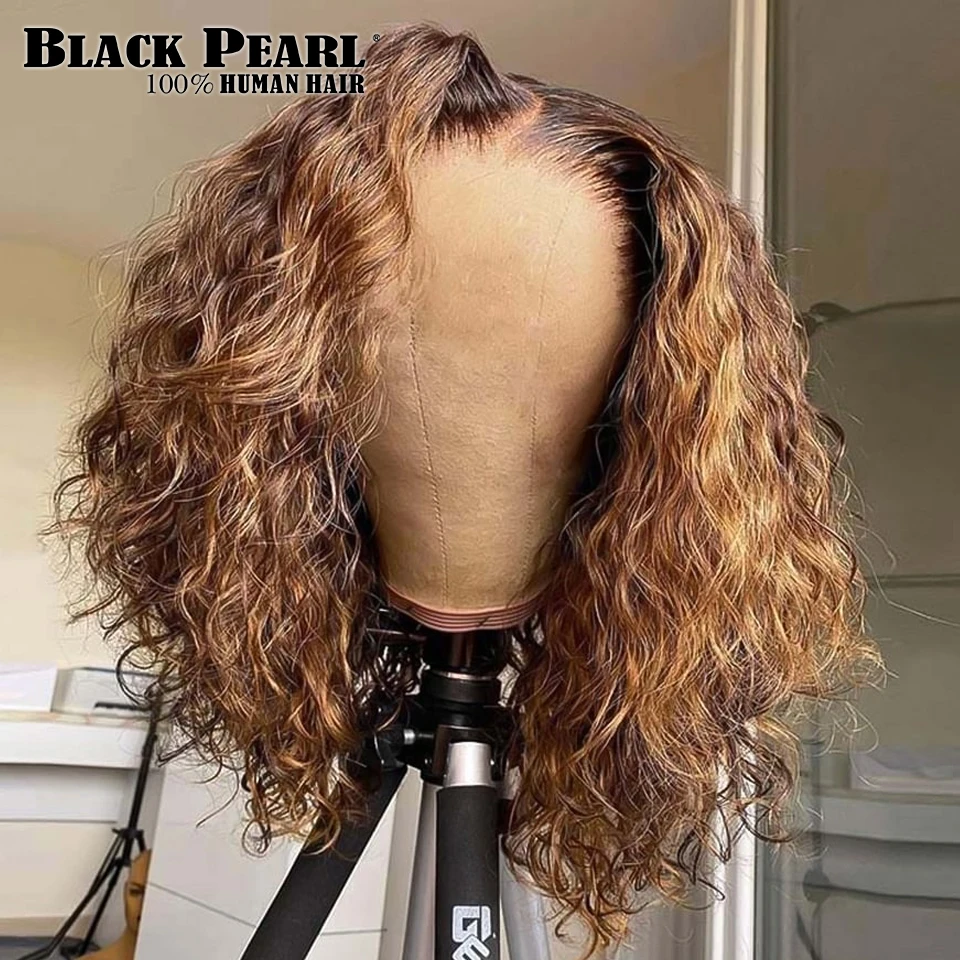 Short Curly Lace Front Human Hair Wigs With Baby Hair Pre Plucked Brazilian Bob Wigs