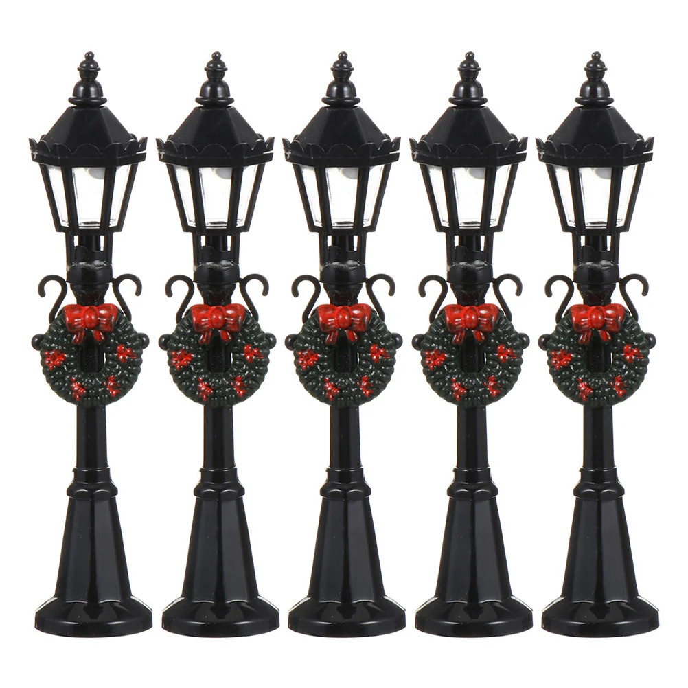 

Street Mini Lamp Lightlights Christmas Miniature Post Model Villagehouse Decor Lamps Pathway Lantern Train Accessories Models