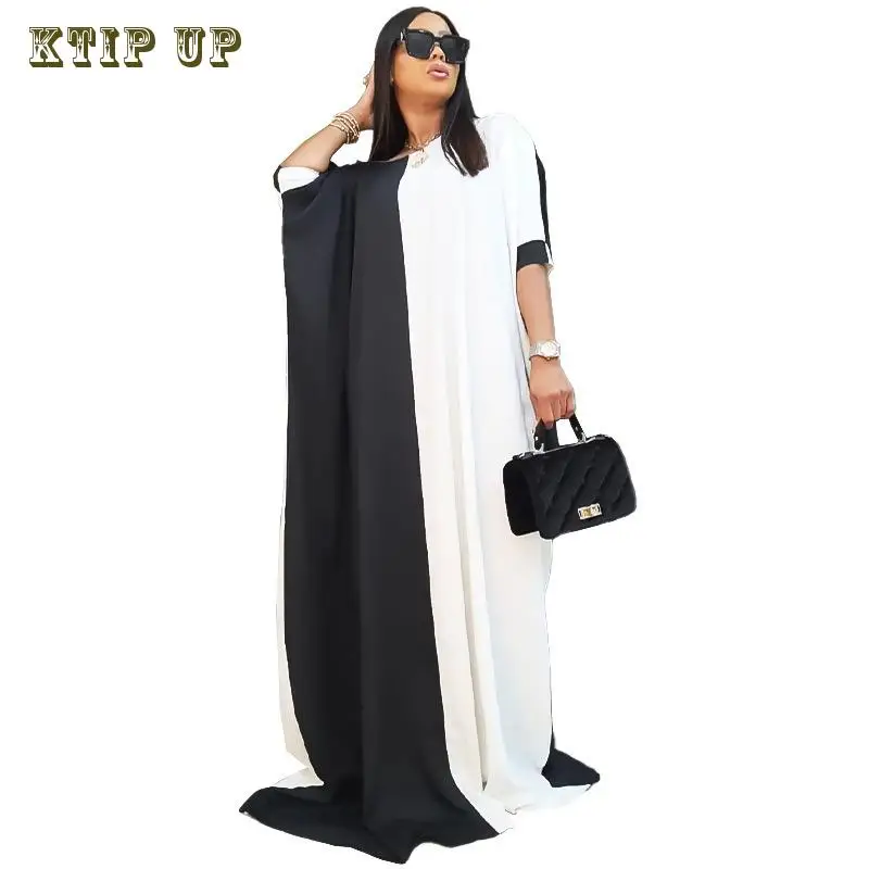 

Модное Макси-платье Abaya Дубай в африканском стиле, свободное платье в полоску, халат, мусульманская женская одежда в европейском и американс...