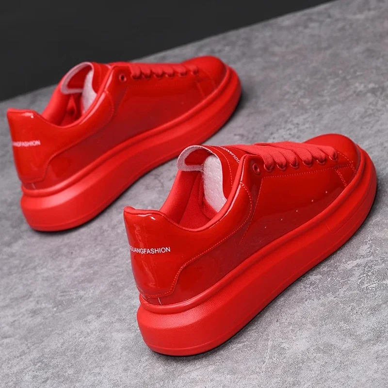 Брендовая мужская обувь черная глянцевая повседневная белые модные кроссовки