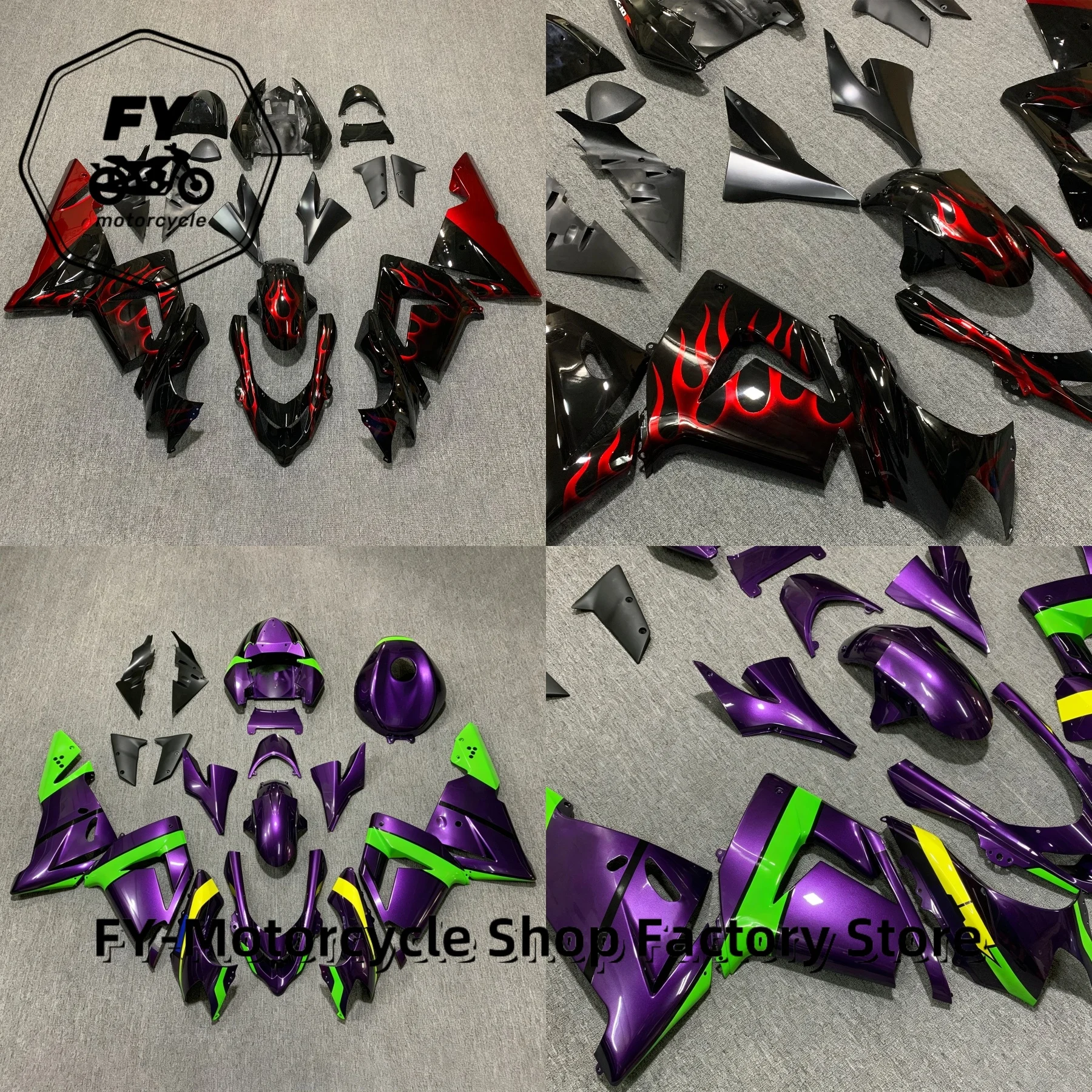 Фото Комплект обтекателей для мотоцикла с ABS-пластиком, под индивидуальную окраску, для Kawasaki Ninja ZX-10R ZX10R 2004 2005 (04 05), неоригинальные панели кузова №1