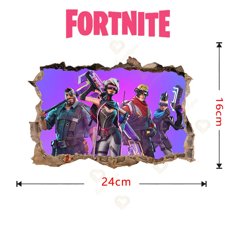 

Fortnite Wall Stickers Self-adhesive Men Game Character Decor Sticker Home Accessories Kid's Living Room 3D PVC Wall Poster