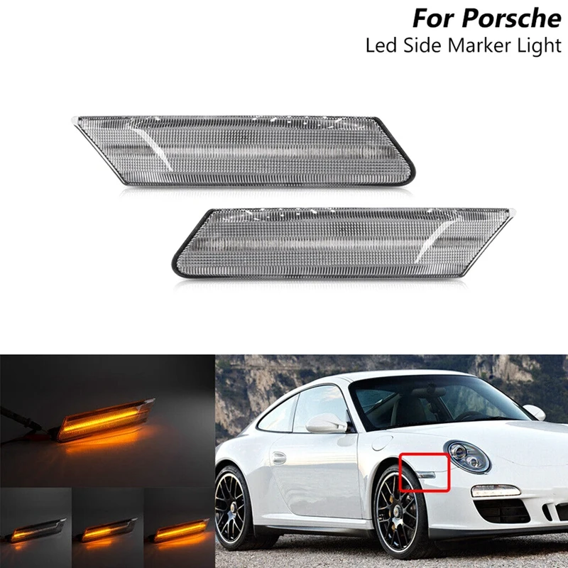 Автомобильные динамические фонари желтые боковые габаритные огни указатели